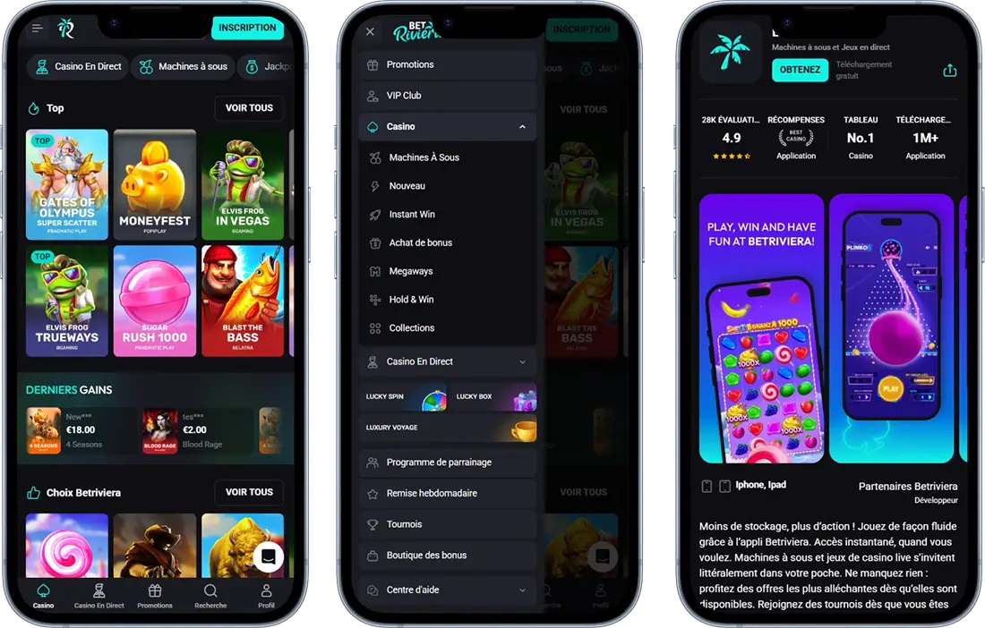 Casino BetRiviera Jouez sur Mobile